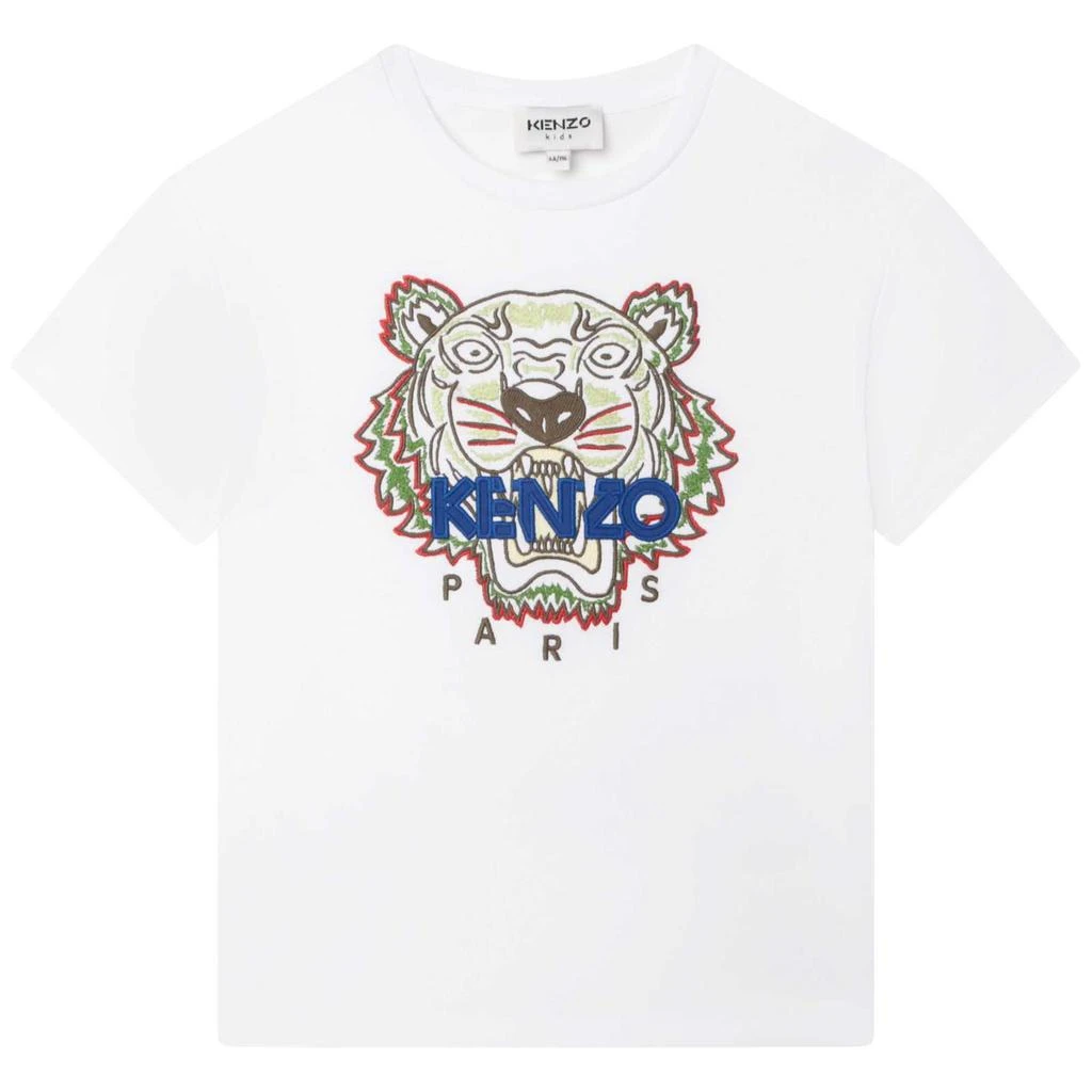 商品Kenzo|Kenzo Kids T-shirt Bianca Con Iconica Tigre E Logo,价格¥922,第1张图片