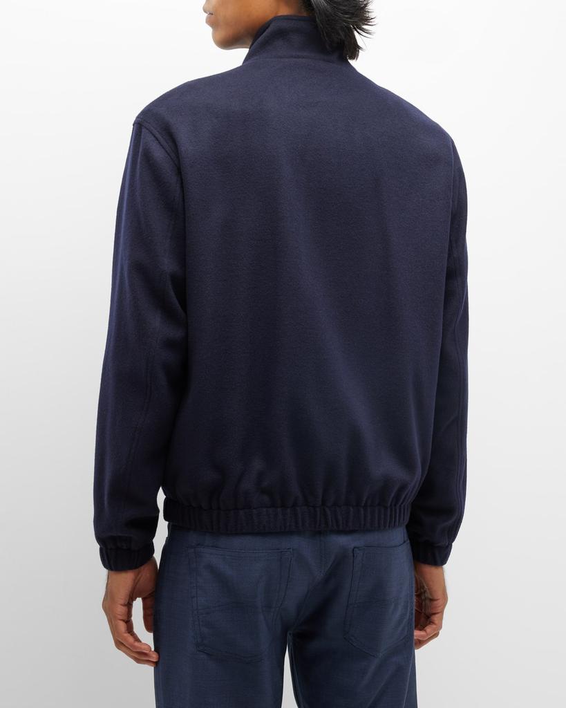 Men's Wool-Cashmere Zip Bomber Jacket商品第4张图片规格展示