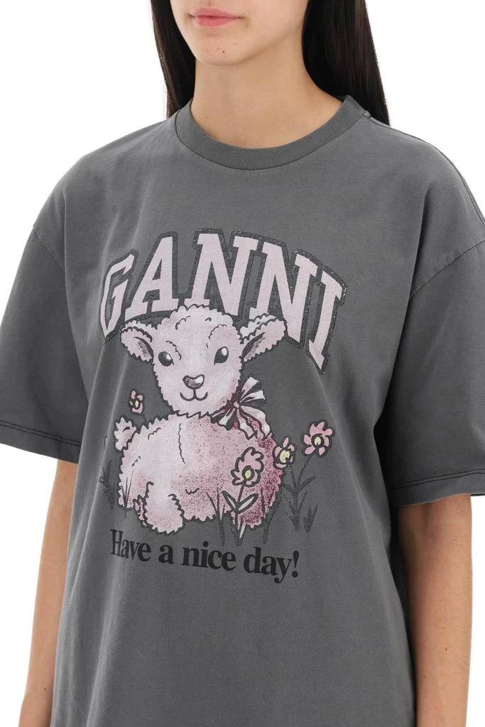 商品Ganni|T-shirt with graphic print,价格¥490,第5张图片详细描述