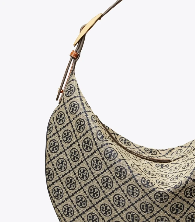 汤丽柏琦T Monogram  撞色压花女士单肩新月包（香港仓发货） 商品