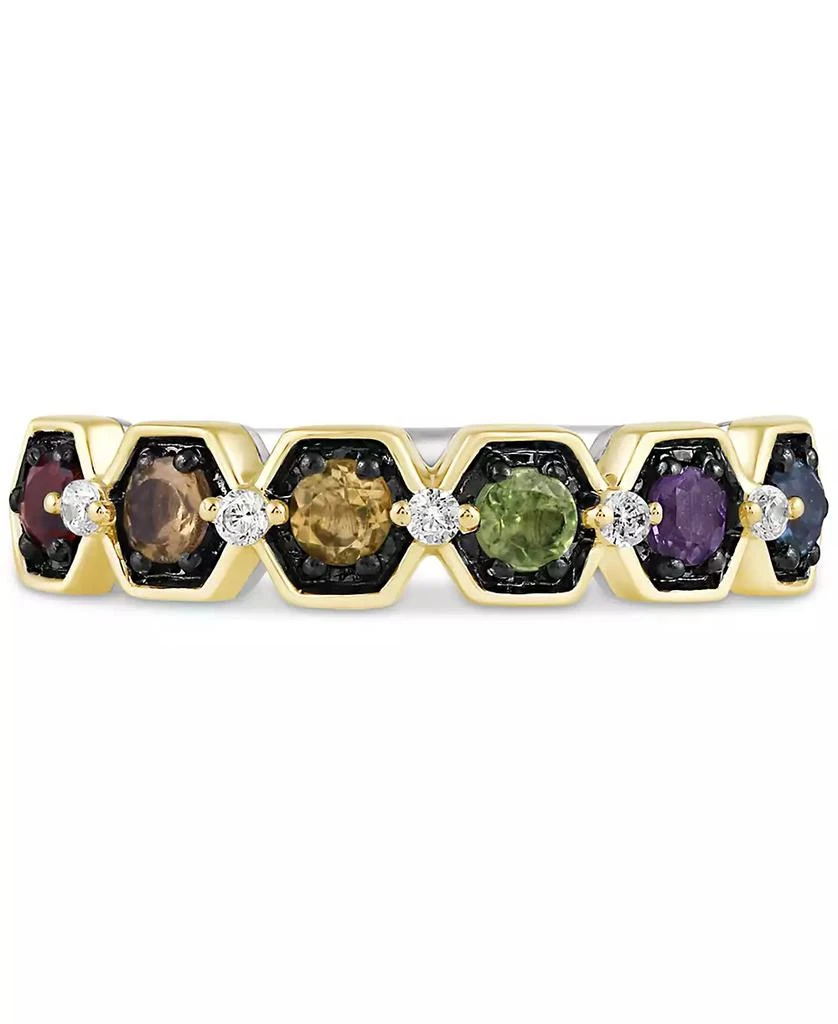 商品Macy's|Marvel Multi-Gemstone (3/8 ct. t.w.) & Diamond (1/20 ct. t.w.) Infinity Stone Avengers Ring in Sterling Silver & Gold-Plate,价格¥917,第5张图片详细描述