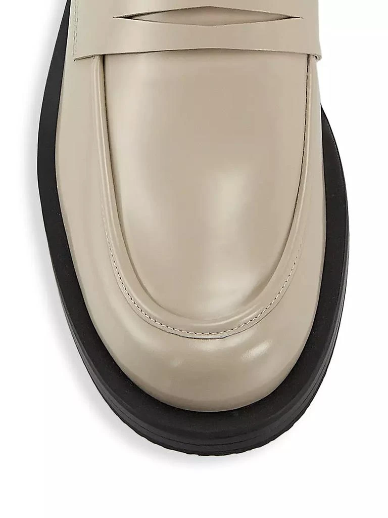 商品Stuart Weitzman|Palmer 40MM Brushed Leather Stacked Heel Loafers,价格¥3711,第4张图片详细描述