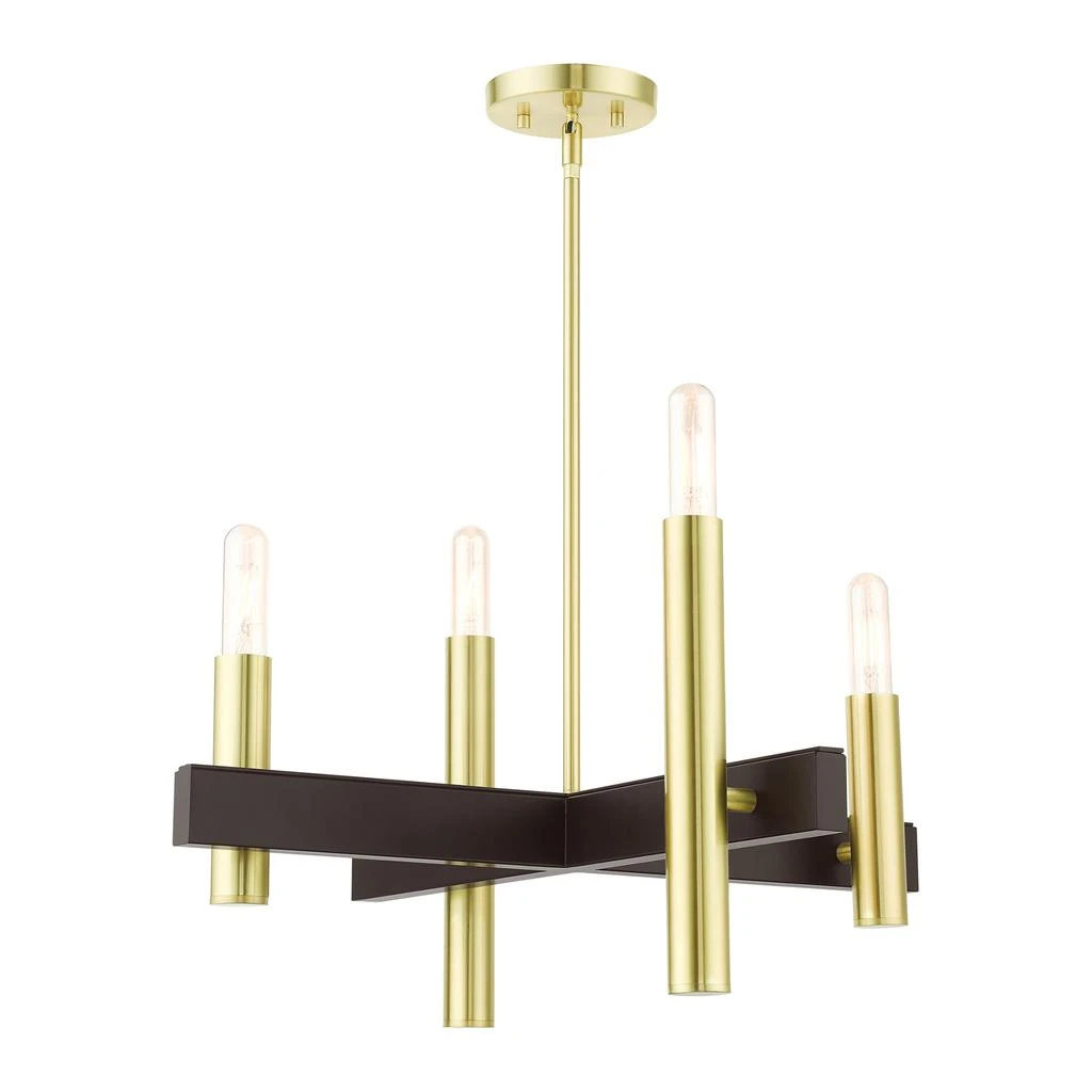 商品Livex Lighting|Four Light Satin Brass Chandelier,价格¥2394,第3张图片详细描述
