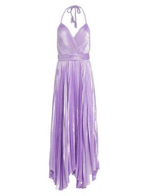 商品Alice + Olivia|Arista Halterneck Accordion Pleat Maxi Dress,价格¥2087,第5张图片详细描述