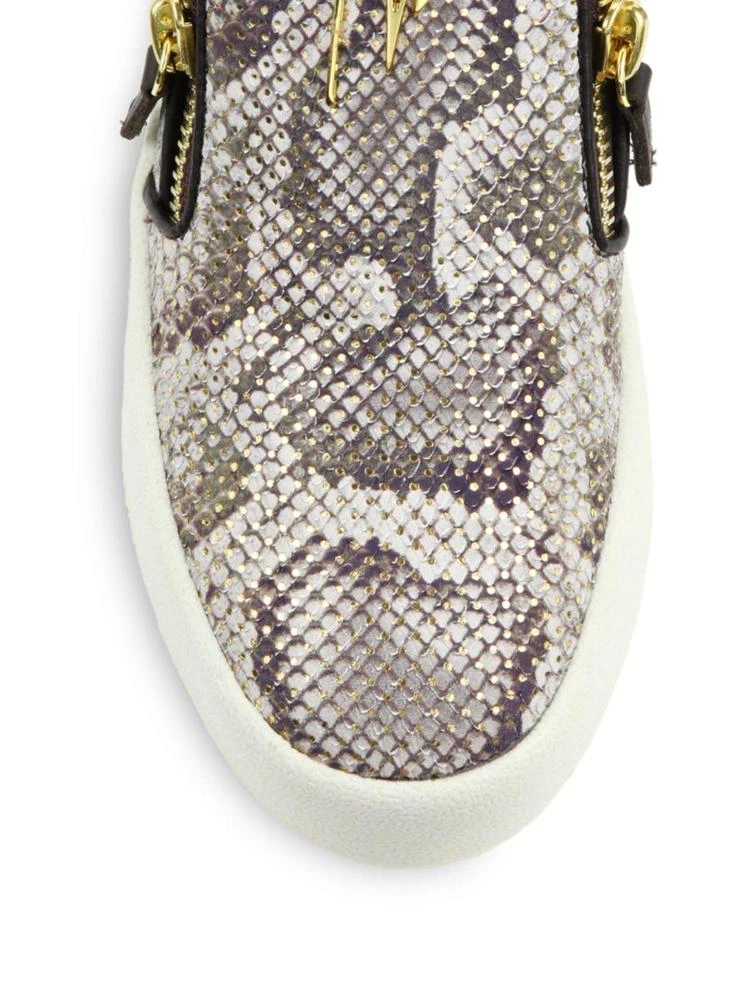 商品Giuseppe Zanotti|Giuseppe Zanotti - Snake-Embossed Leather Zip Skate Sneakers,价格¥2025,第3张图片详细描述