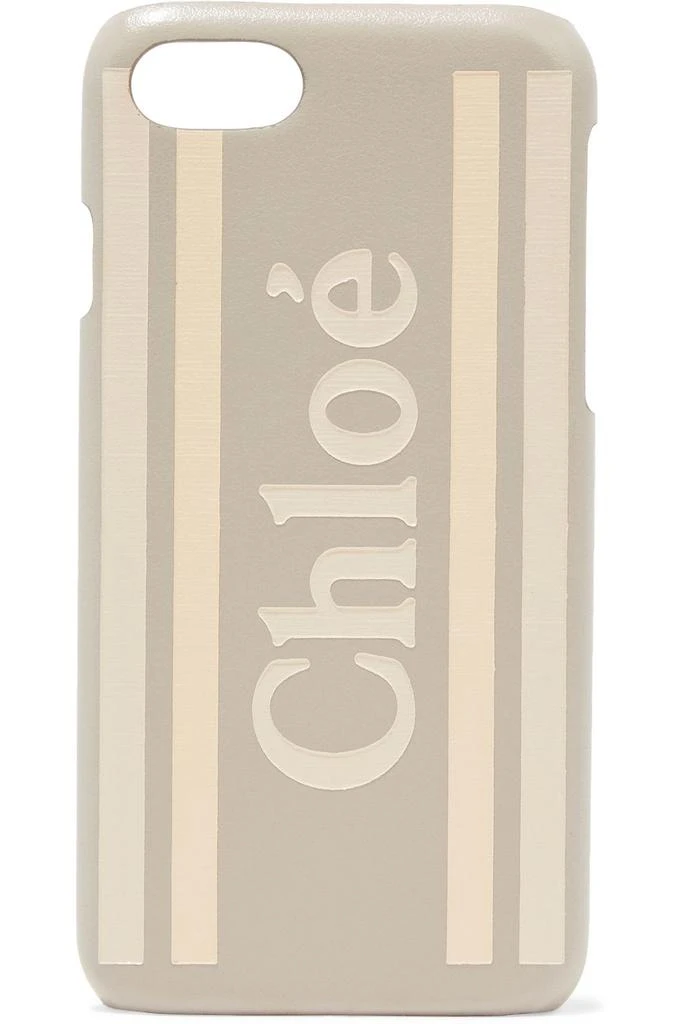 商品Chloé|Vick logo-embossed leather iPhone 7 and 8 case,价格¥609,第1张图片