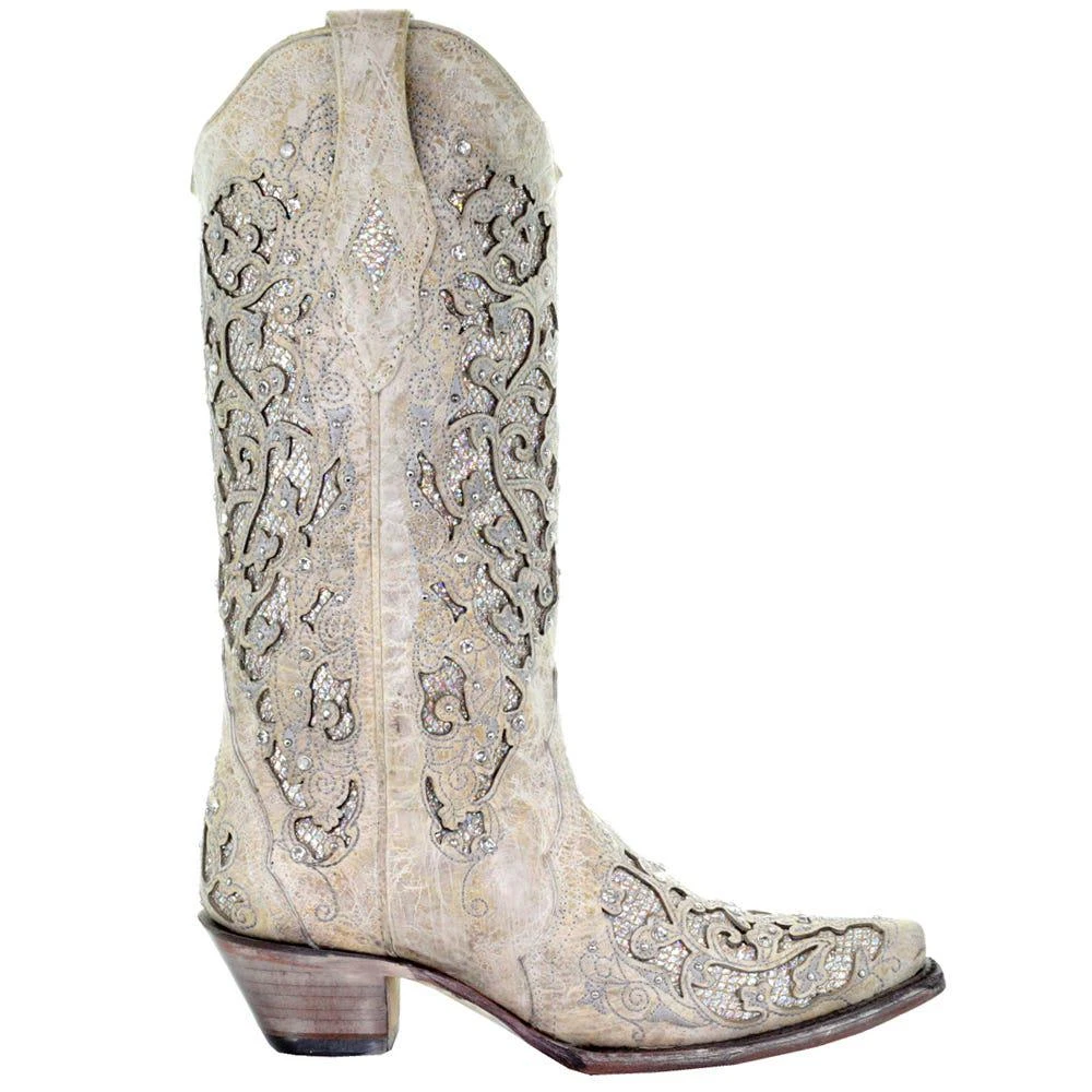 商品Corral Boots|Glitter Inlay Studded Snip Toe Cowboy Boots,价格¥2021,第1张图片