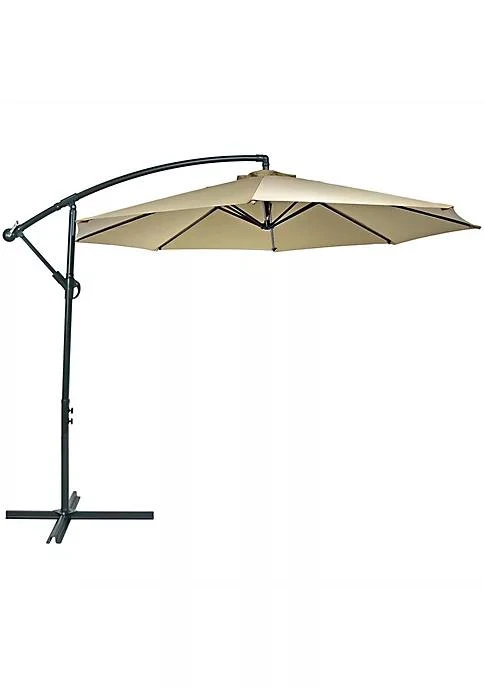 商品Sunnydaze Decor|Decor 10 Ft Cantilever Offset Steel Patio Umbrella With Crank   Beige,价格¥1162,第2张图片详细描述