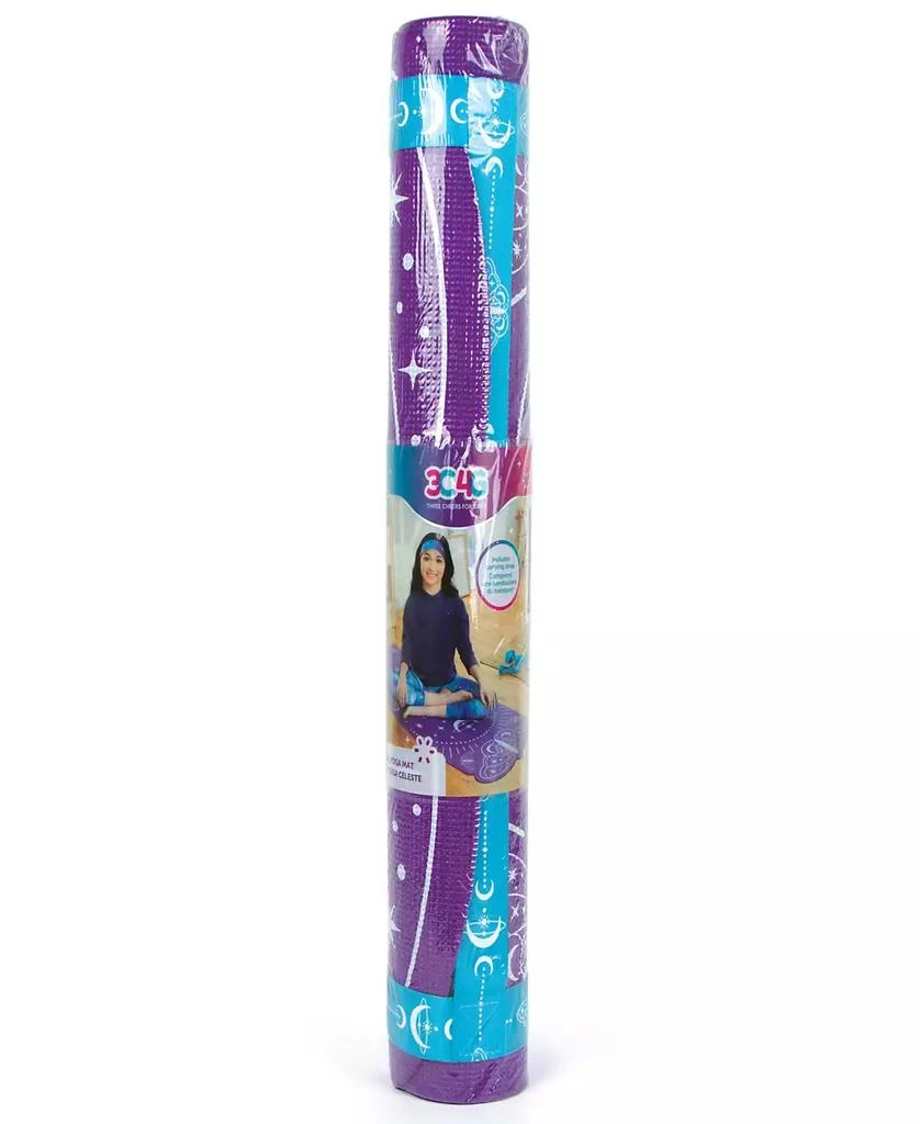 商品Three Cheers For Girls|3C4G - Celestial Yoga Mat Carrying Strap 24" x 60" Mat, Make It Real, Teens Tweens Girls, Purple Mat With Teal Strap, Butterfly Celestial Design, Encourages Fitness Well Being,价格¥187,第3张图片详细描述