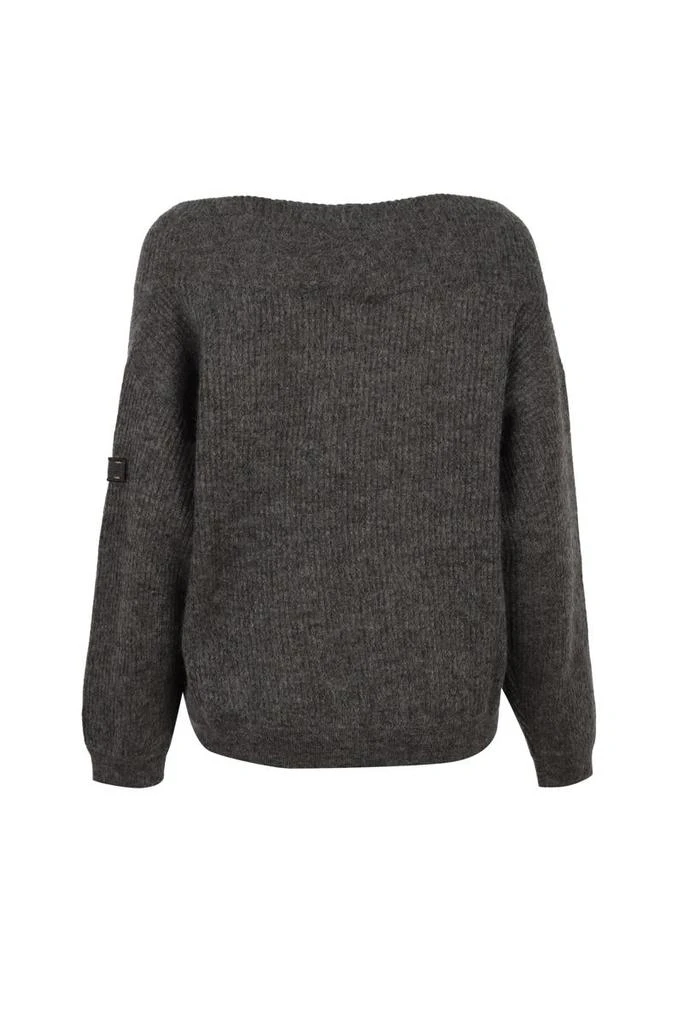 商品Brunello Cucinelli|BRUNELLO CUCINELLI Sparkling English rib mohair and wool sweater with Precious Patch,价格¥8373,第2张图片详细描述