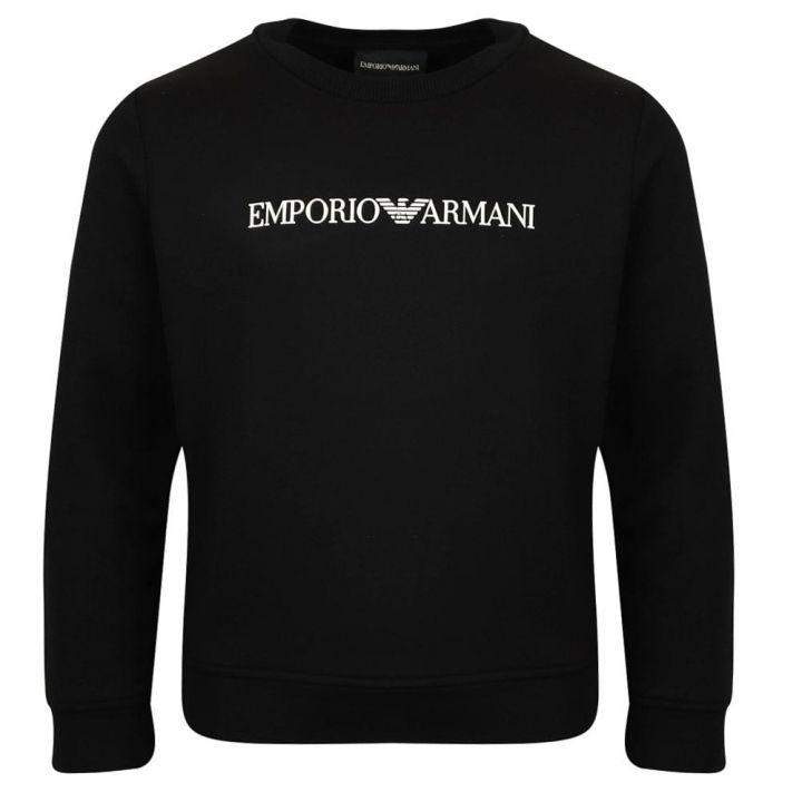 商品Emporio Armani|Black Crew Neck Logo Sweatshirt,价格¥1065-¥1106,第1张图片