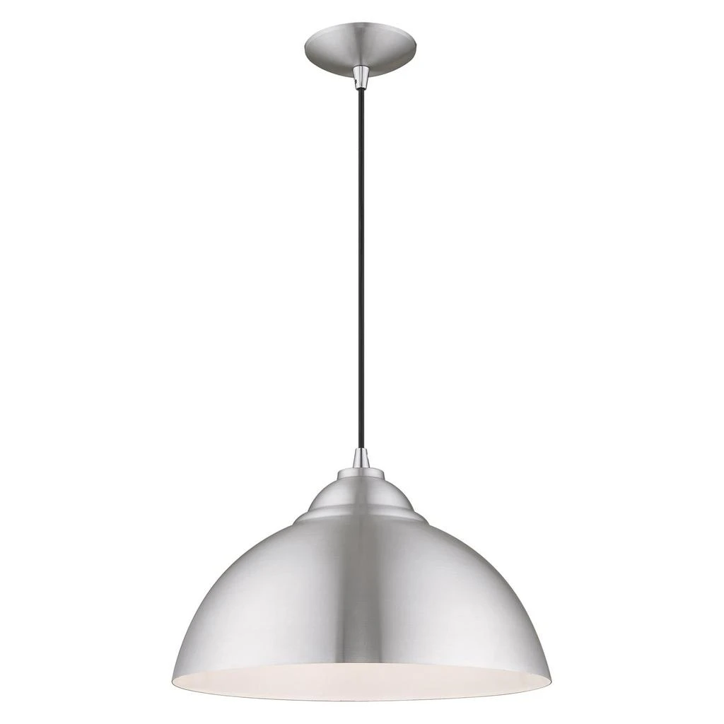 商品Livex Lighting|One Light Brushed Aluminum Mini Pendant,价格¥1055,第3张图片详细描述