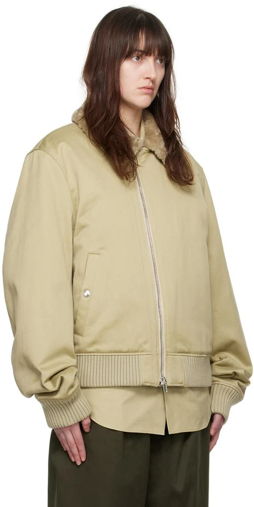 商品Burberry|Beige Offset Zip Bomber Jacket,价格¥23570,第2张图片详细描述