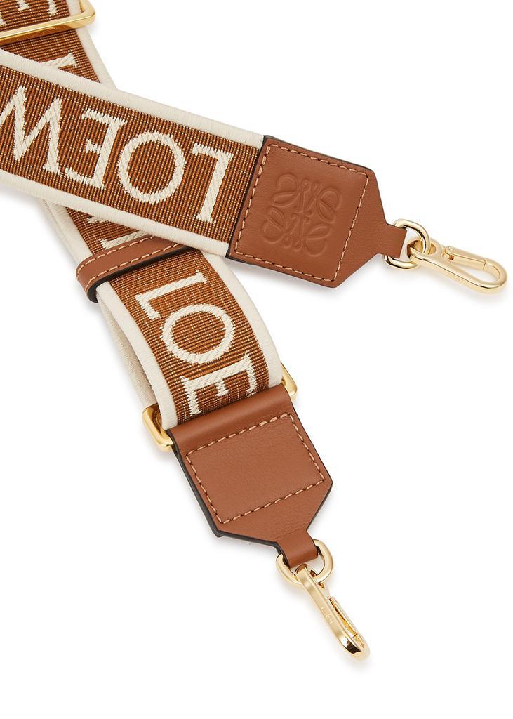 商品Loewe|Brown logo-jacquard canvas bag strap,价格¥3514,第4张图片详细描述