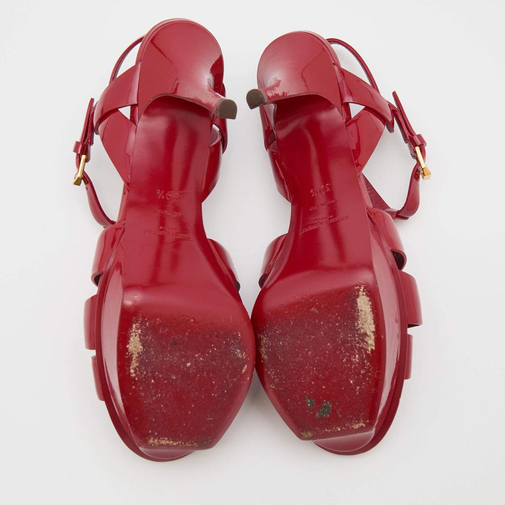 Saint Laurent Red Patent Leather Tribute Sandals Size 39.5商品第6张图片规格展示