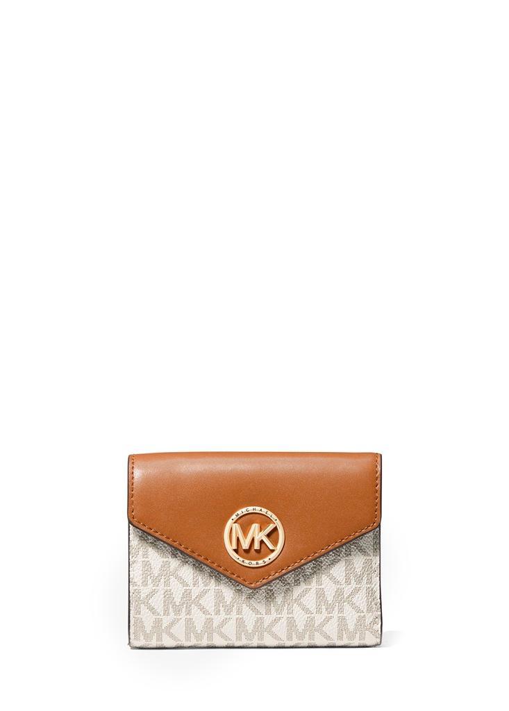 商品Michael Kors|Carmen medium logo and leather tri-fold envelope wallet,价格¥980,第1张图片