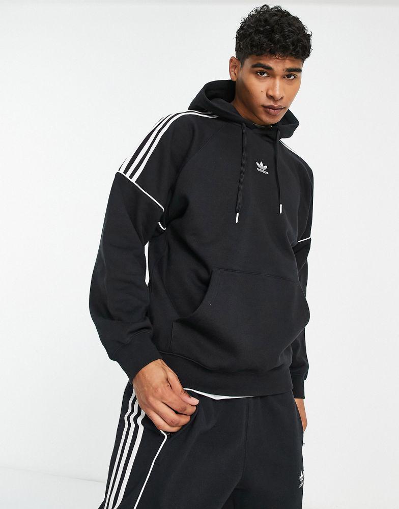 商品Adidas|adidas Originals Rekive 3 stripe logo hoodie in black,价格¥507,第4张图片详细描述