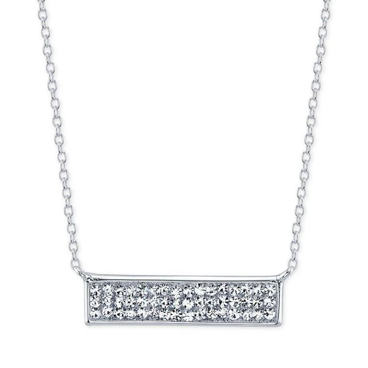 商品Unwritten|Crystal Bar Pendant Necklace in Sterling Silver,价格¥105,第2张图片详细描述