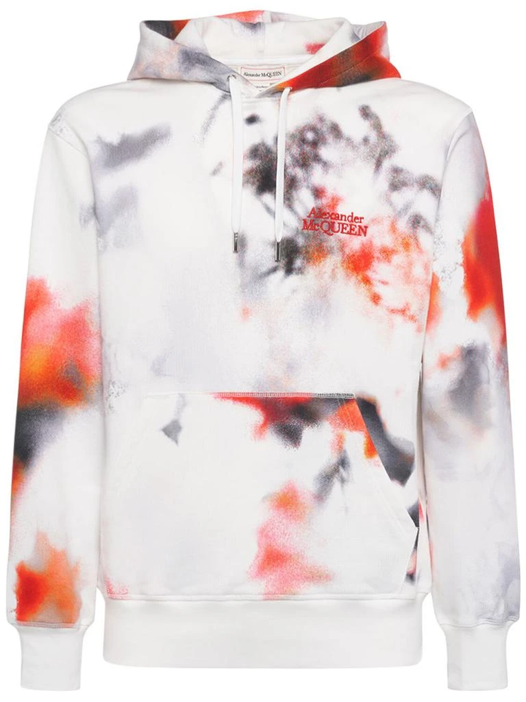 商品Alexander McQueen|Floral All Over Print Cotton Hoodie,价格¥6272,第1张图片