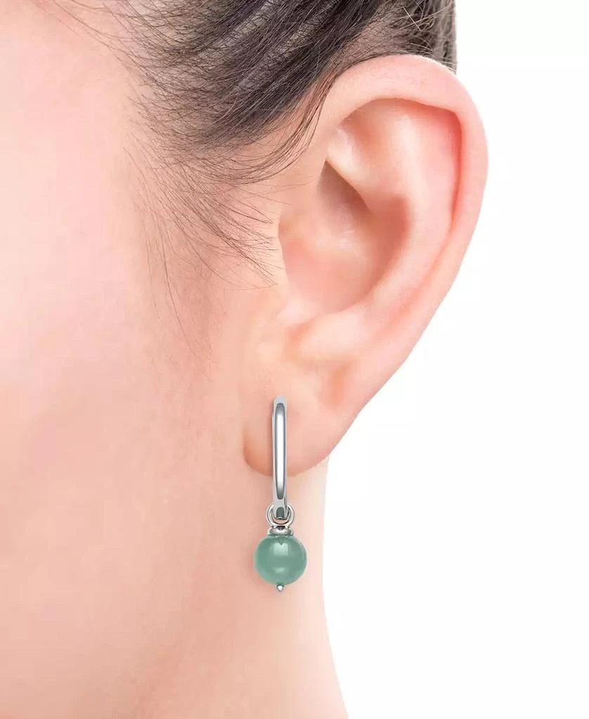 商品Macy's|Dyed Jade Dangle Hoop Earrings in Sterling Silver,价格¥327,第2张图片详细描述