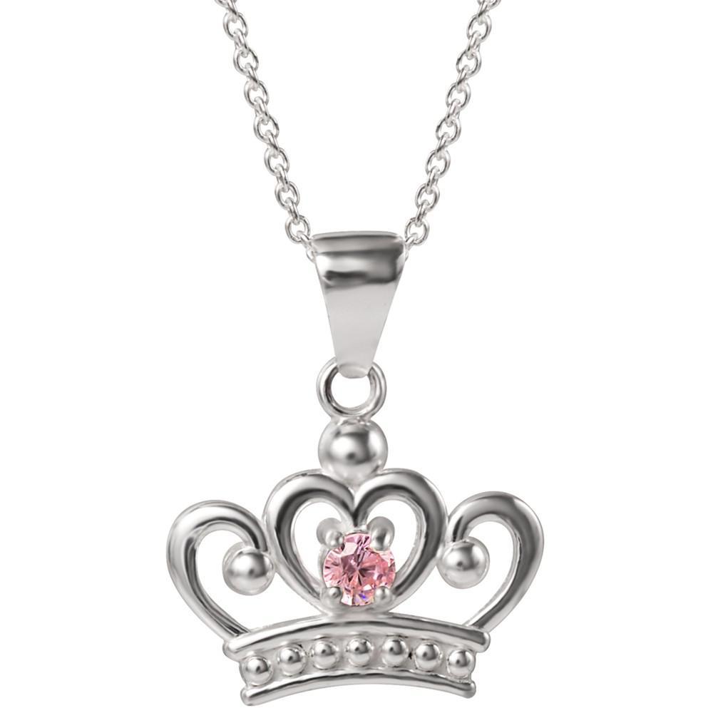 商品Disney|Cubic Zirconia 18" Tiara Pendant Necklace in Sterling Silver,价格¥285,第5张图片详细描述