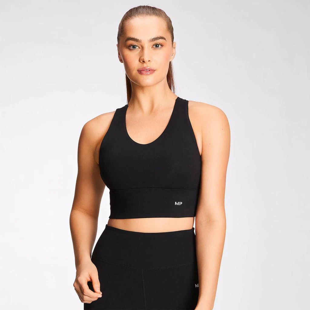 商品Myprotein|MP Women's Power Longline Sports Bra - Black,价格¥133,第2张图片详细描述