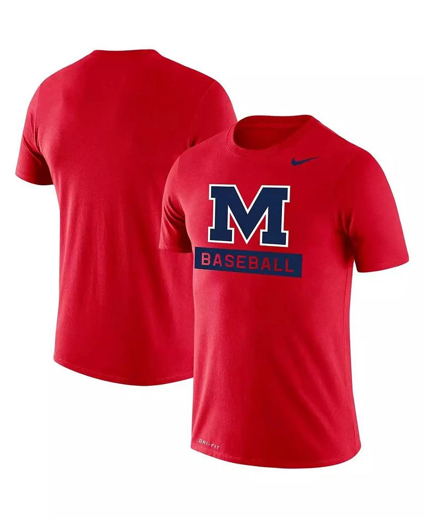 商品NIKE|Men's Red Ole Miss Rebels Baseball Logo Stack Legend Performance T-shirt,价格¥225,第1张图片