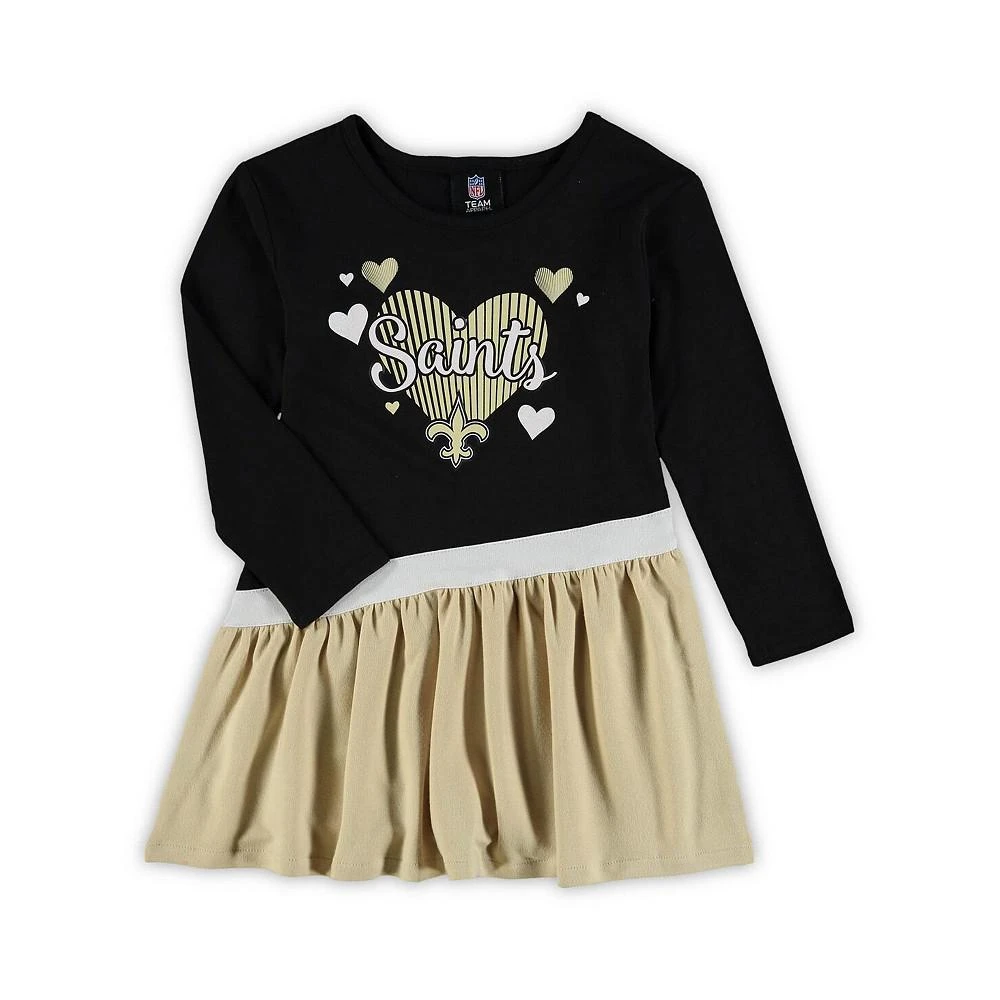 商品Outerstuff|Girls Preschool Black New Orleans Saints All Hearts Jersey Tri-Blend Dress,价格¥263,第2张图片详细描述