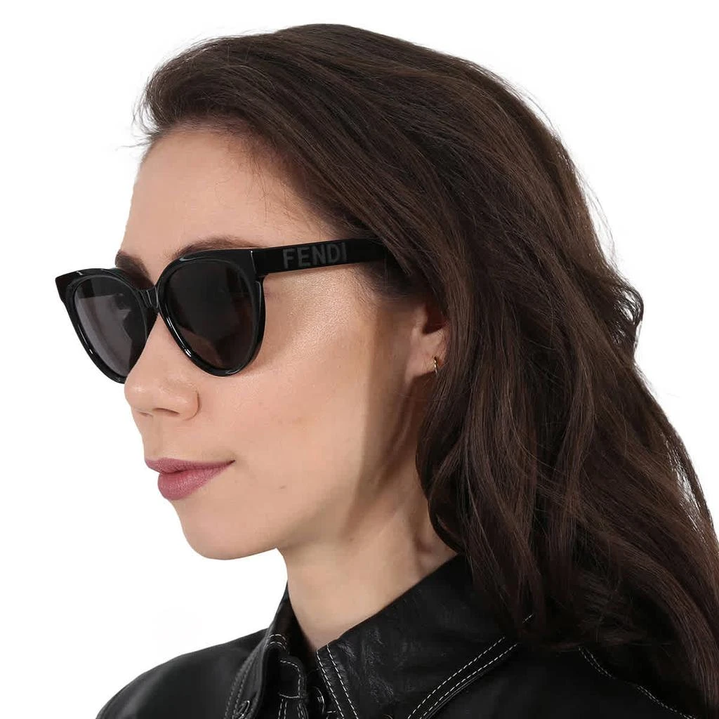 商品Fendi|Grey Cat Eye Ladies Sunglasses FE40008U 01A 56,价格¥1156,第2张图片详细描述