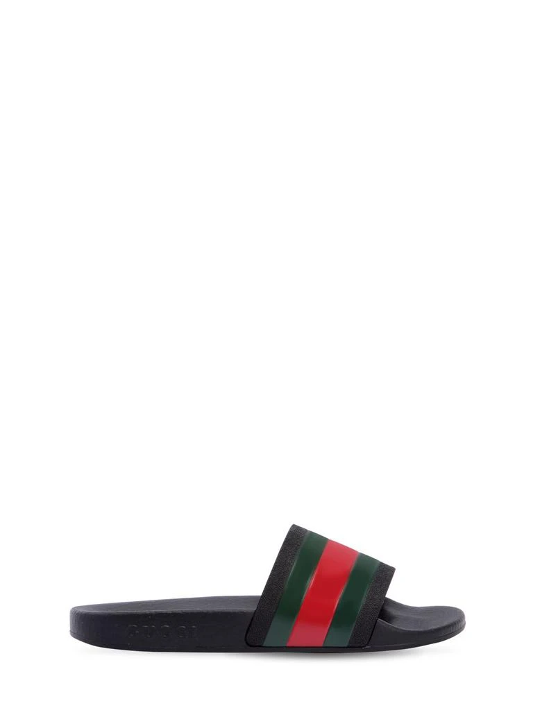 商品Gucci|Web Print Rubber Slide Sandals,价格¥1798,第1张图片