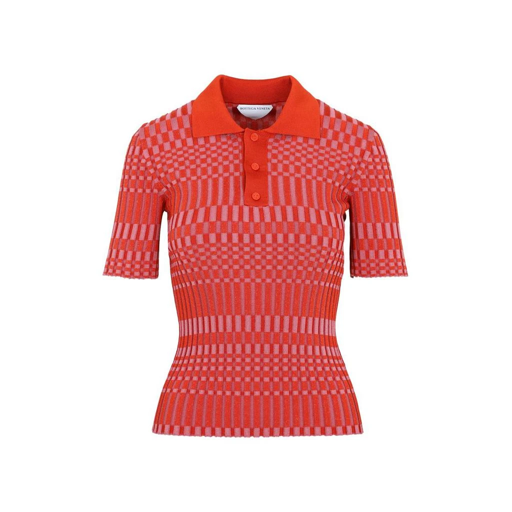 商品Bottega Veneta|BOTTEGA VENETA  SILK STRIPED POLO,价格¥5962,第1张图片