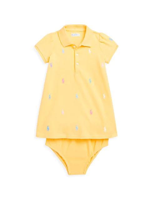 商品Ralph Lauren|Baby Girl's Embroidered Pony Polo Dress,价格¥182,第1张图片