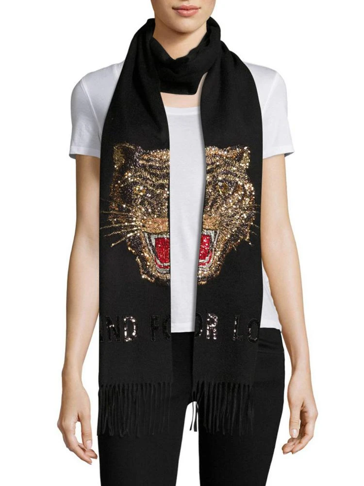 商品Gucci|Tiger Sequined Cashmere Half Scarf,价格¥8437,第1张图片