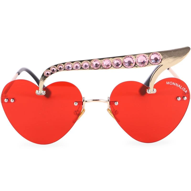 商品MONNALISA|Cherry shaped logo sunglasses in red,价格¥677,第2张图片详细描述