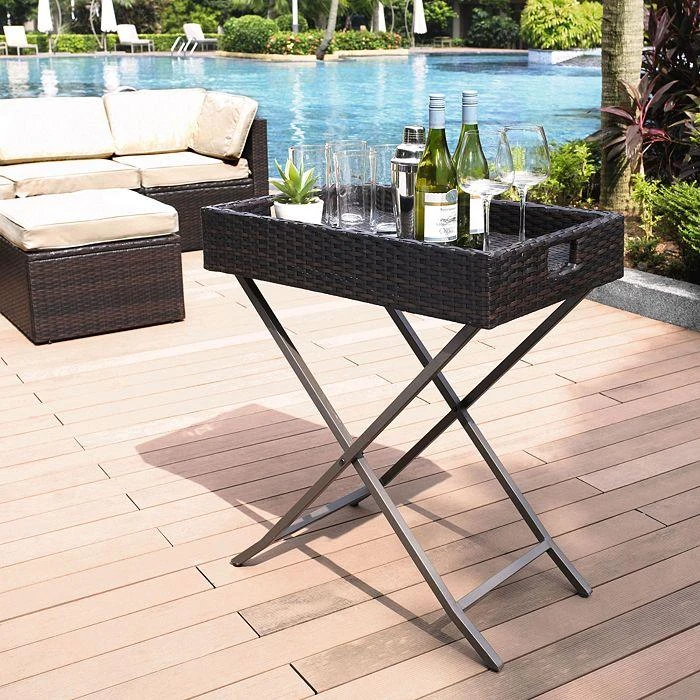 商品Sparrow & Wren|Avalon Outdoor Wicker Butler Tray,价格¥1283,第3张图片详细描述