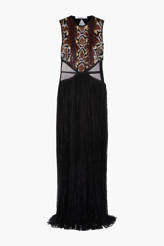 商品Givenchy|Tulle-paneled sequin-embellished Chantilly lace gown,价格¥27745,第1张图片