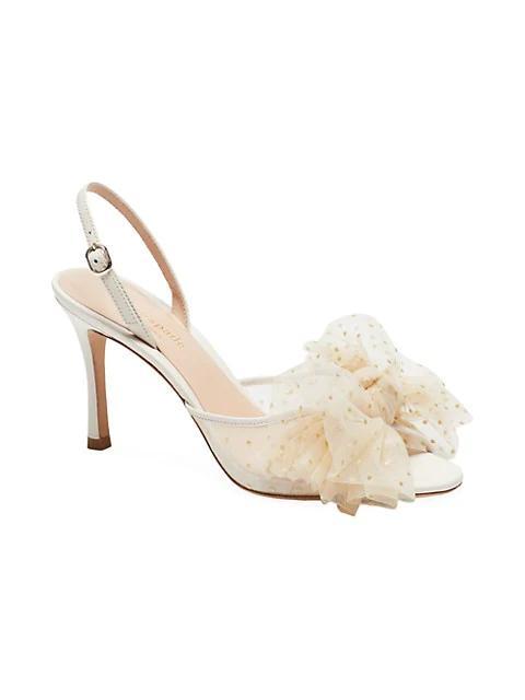 商品Kate Spade|Bridal Sparkle Tulle & Leather Slingback Sandals,价格¥1452,第4张图片详细描述