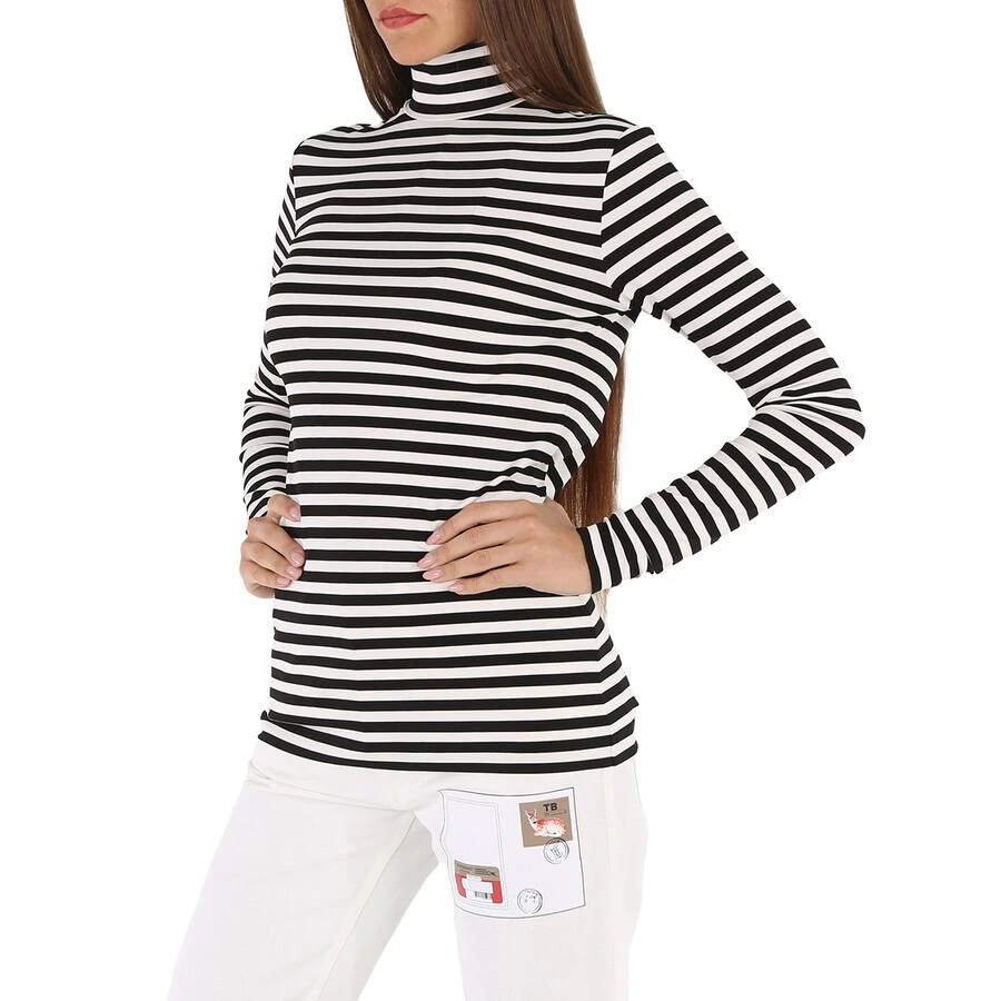 商品Burberry|Burberry Ladies Black Striped Stretch Jersey Turtleneck Top, Size XX-Small,价格¥910,第2张图片详细描述