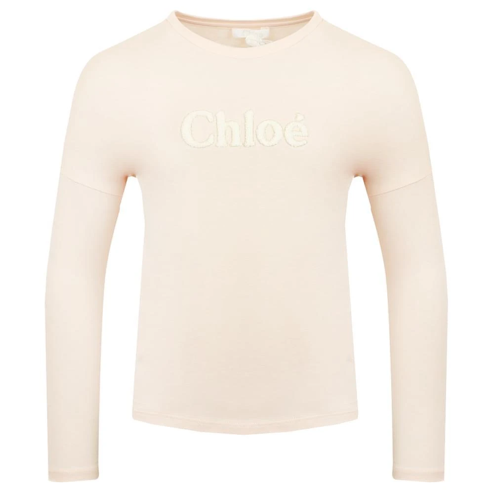 商品Chloé|Pale Pink Long Sleeve Logo T Shirt,价格¥320,第1张图片