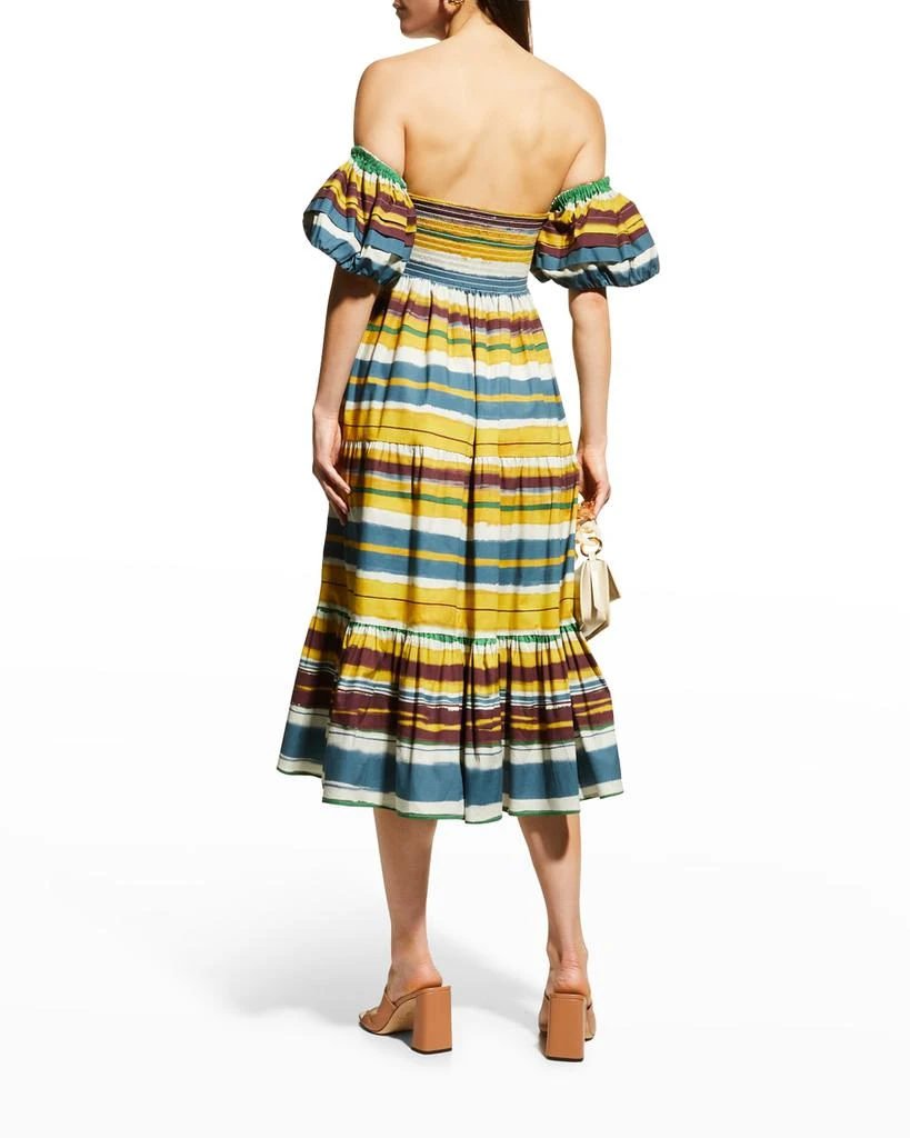 商品Autumn Adeigbo|Marise Striped Off-The-Shoulder Tiered Midi Dress,价格¥3433,第4张图片详细描述