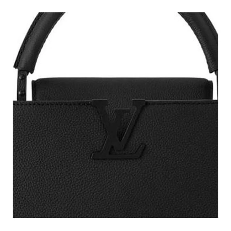 商品[国内直发] Louis Vuitton|Capucines EAST WEST 可拆卸可调节肩带 哑光牛皮革 单肩斜挎手提包 常规 女款 黑色,价格¥52459,第5张图片详细描述