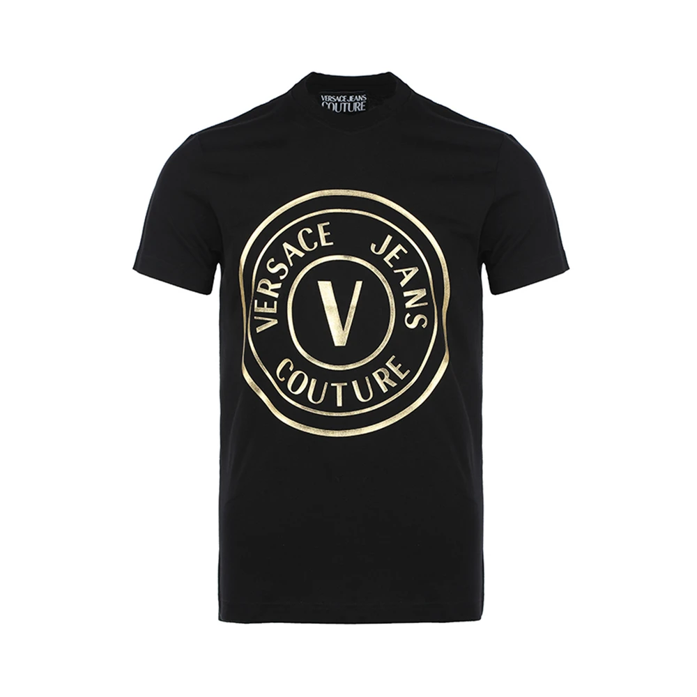 商品[国内直发] Versace|VERSACE JEANS 男黑色短袖T恤 72GAHT03-CJ00T-G89,价格¥629,第1张图片