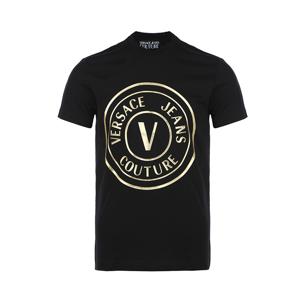 商品[国内直发] Versace|VERSACE JEANS 男黑色短袖T恤 72GAHT03-CJ00T-G89,价格¥593,第1张图片