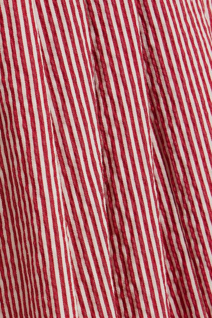 Striped cotton-blend seersucker midi skirt商品第4张图片规格展示