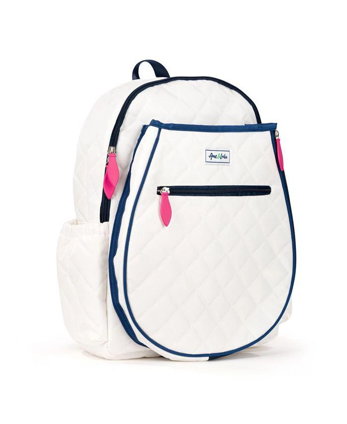 商品Ame & Lulu|Quilted White Navy Pink Jr. Love Tennis Backpack,价格¥733,第4张图片详细描述