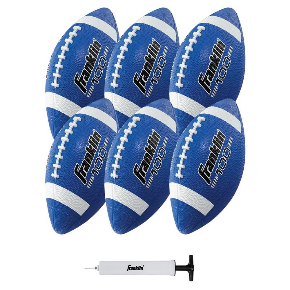 商品Franklin|Junior Rubber Football Set - 6 Pack - Inflation Pump Included,价格¥443-¥480,第2张图片详细描述