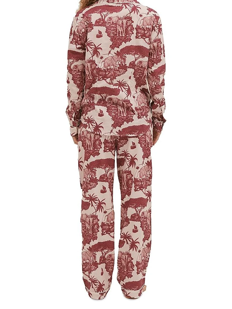 商品Desmond & Dempsey|Loxodonta Print Cotton Pajama Set,价格¥1807,第4张图片详细描述