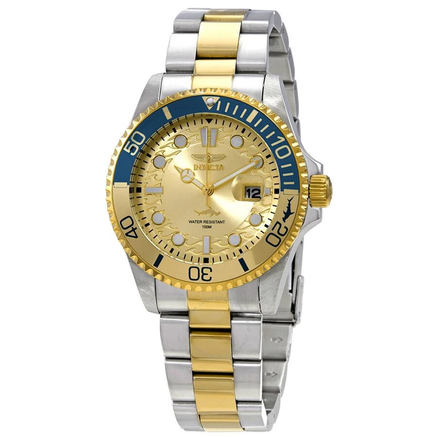 商品Invicta|Pro Diver Quartz Gold Dial Two-tone Men's Watch 30948,价格¥362,第1张图片