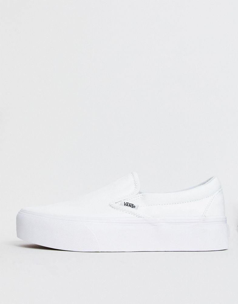 Vans Classic Slip-On Platform trainers in white商品第2张图片规格展示