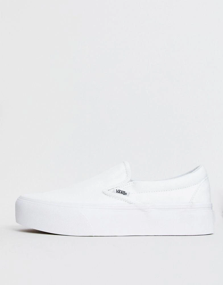 商品Vans|Vans Classic Slip-On Platform trainers in white,价格¥424,第2张图片详细描述